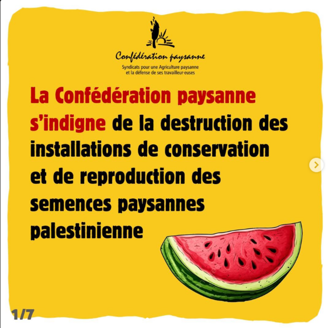 Nous condamnons la destruction des semences palestiniennes - 1/7